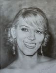 Scarlet Johanson - aktorka, potret rysowany ołówkiem